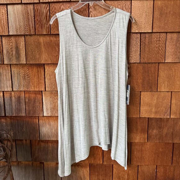 NWT Eileen Fisher Pearl Gray Washable Silk Blend Tunic Tank in Women's X-Large - Picture 1 of 9